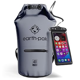 Earth Pak Waterproof Dry Bag with Zippered Pocket - Waterproof Dry Bag Backpack Keeps Gear Dry Kayak - Waterproof Phone Case