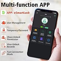 Vista 9 de Eseesmart Cerradura de casillero de huellas dactilares con código, candado de combinación inteligente de huellas dactilares biométricas sin llave