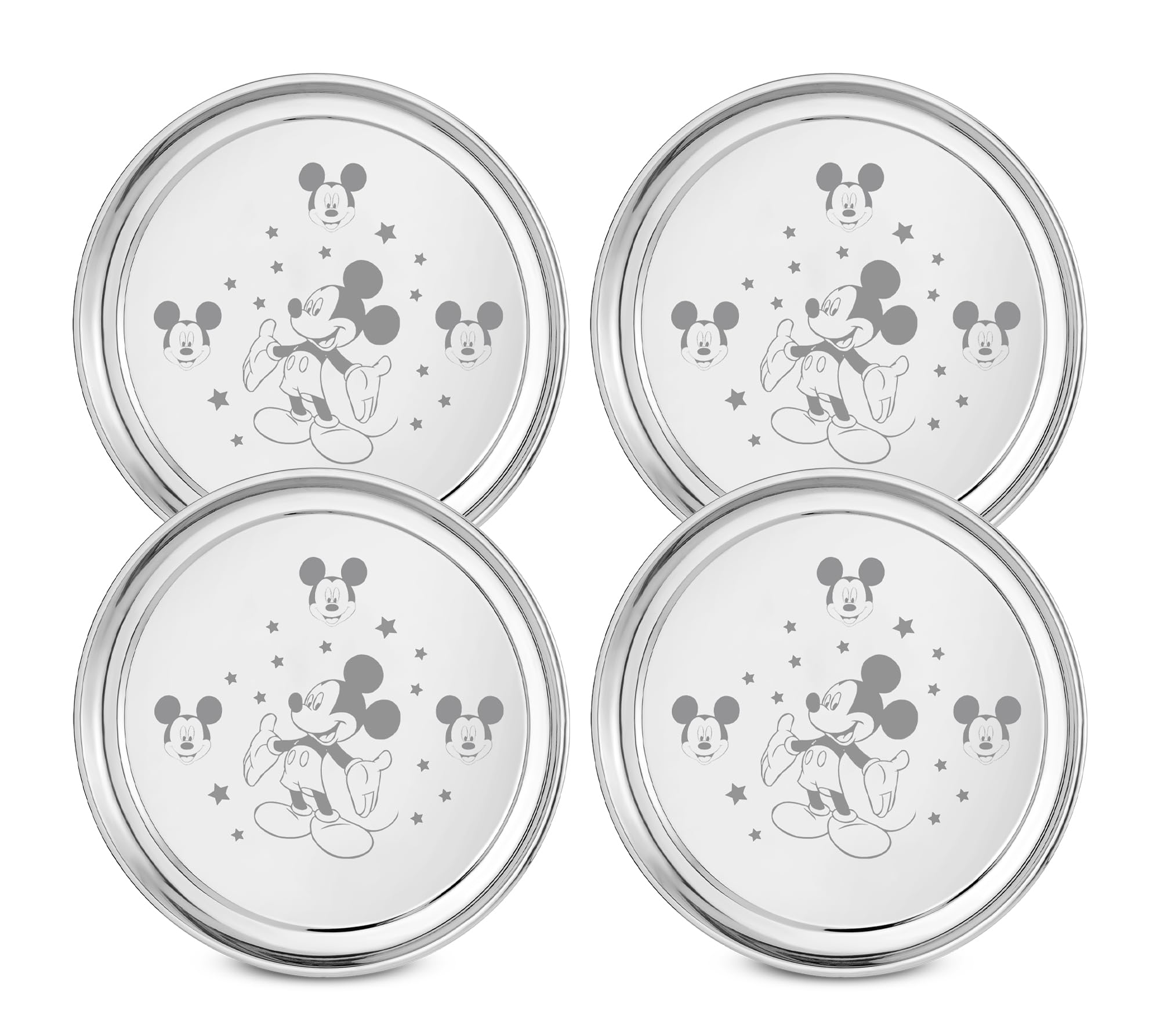 See full amazon price history chart for KITCHEN CLUE Stainless Steel Dinner Plates For Kids (Set Of 4 Pcs, Dia- 26cm) Comes With Permanent Laser Design (Mickey Mouse) Looks Elegant & Add Grace To Your Kitchen - Highly Durable & Food Safe KITCHEN CLUE Stainless Steel Dinner Plates For Kids (Set Of 4 Pcs, Dia- 26cm) Comes With Permanent Laser Design (Mickey Mouse) Looks Elegant & Add Grace To Your Kitchen - Highly Durable & Food Safe (B0CSG73VPR) Amazon Price History, Amazon Price Tracker
