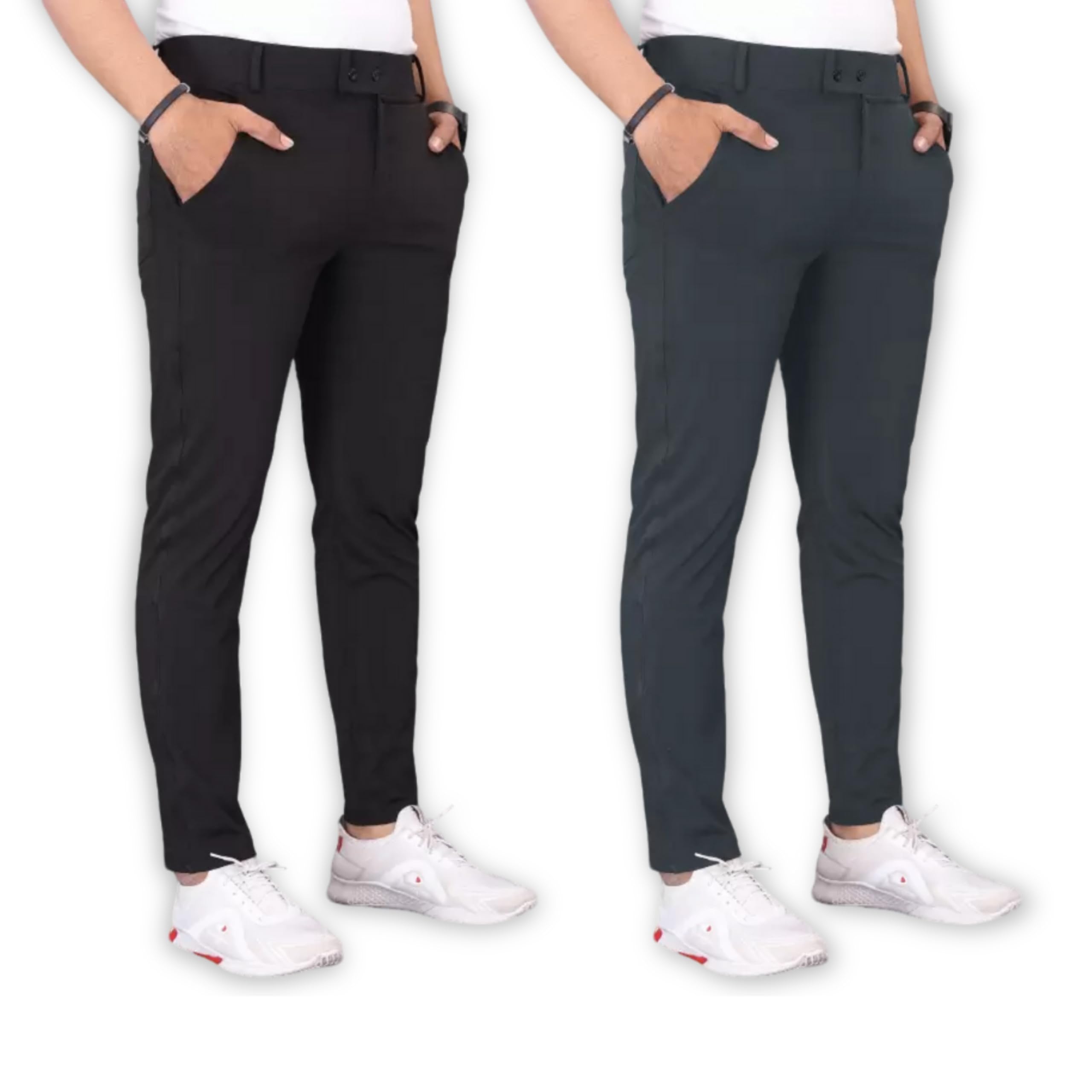 gibbonte Men's Lycra Blend Stylish Slim Fit Trousers | Men's Regular Trouser | Men's Trousers for Office Formal Pants for Men | Trouser for Men | Formal Trousers for Men-picture-12
