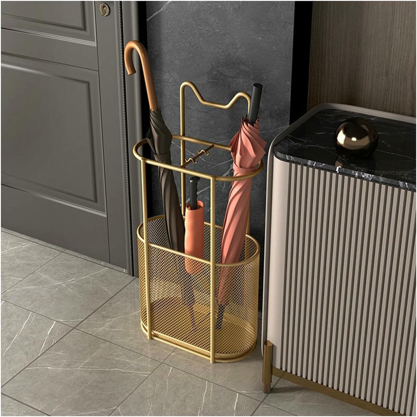 Porte-parapluie intérieur avec bac récupérateur d'eau amovible pour l'entrée