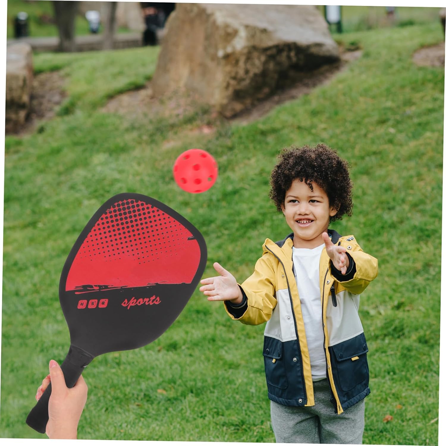 1set Creative Pickleball Paddles Set Rackets Balls Boys and Girls Sports Supplies Sturdy Construction