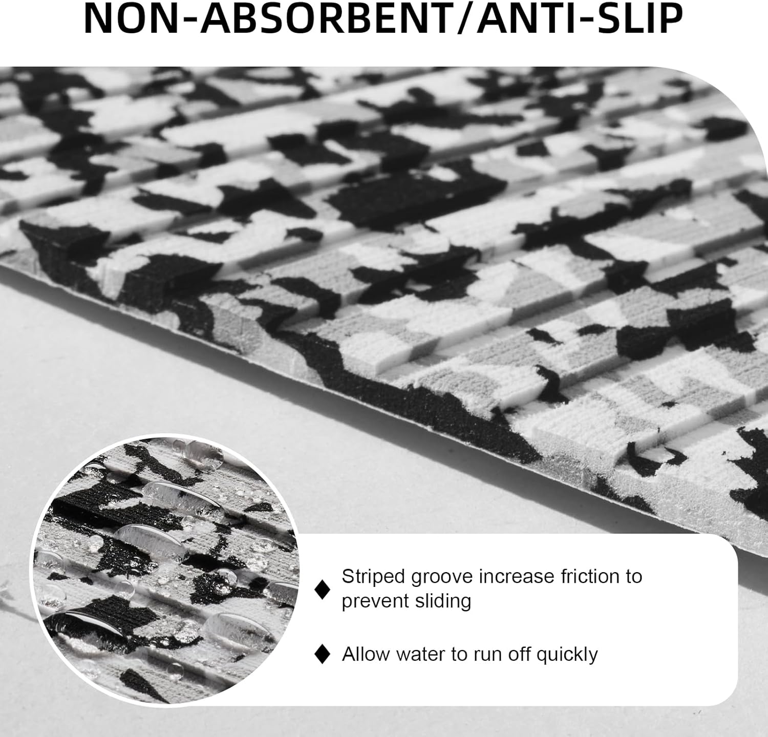 Hjdeck EVA Foam Boat Decking Self-Adhesive Non-Slip Waterproof Boat Flooring Sheet Trim-to-Fit for Fishing Boats Yachts Kayaks Surfboards Durable Deck Protection Pad