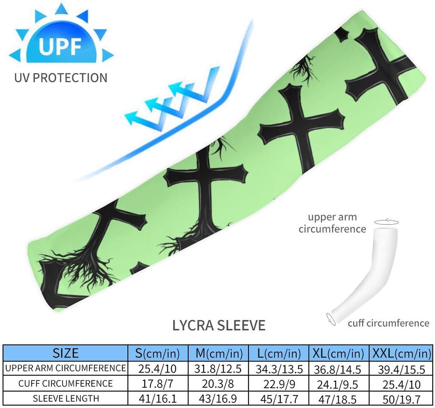 Christian Crosss Roots Jesues Arm Sleeves Sun Protection Sleeves Sports Cooling Arm Compression Sleeve for Men Women
