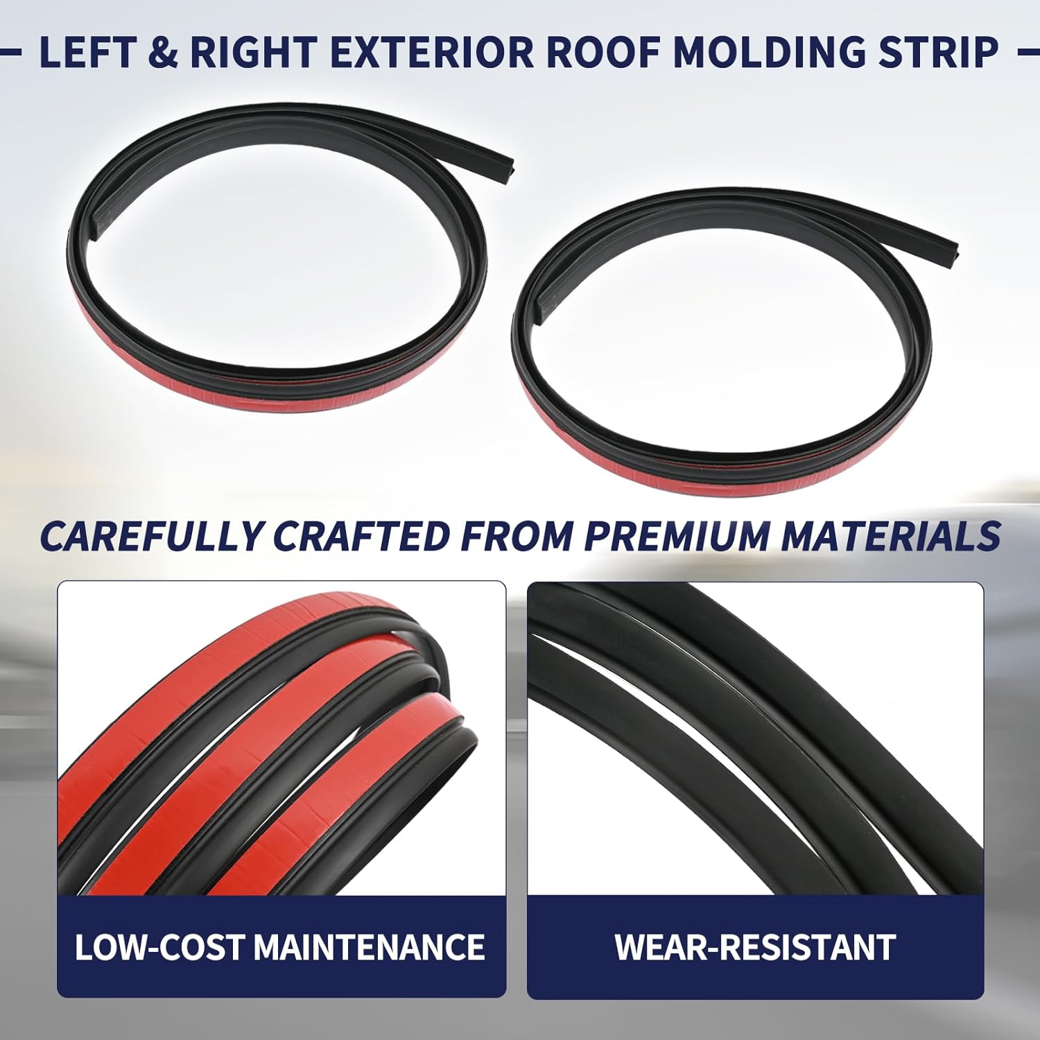 55079290AD 55079291AD Left & Right Roof Molding Strip Fit for Jeep Grand Cherokee 2011-2022 Roof Molding Drip Weatherstrip Passenger Side and Driver Side