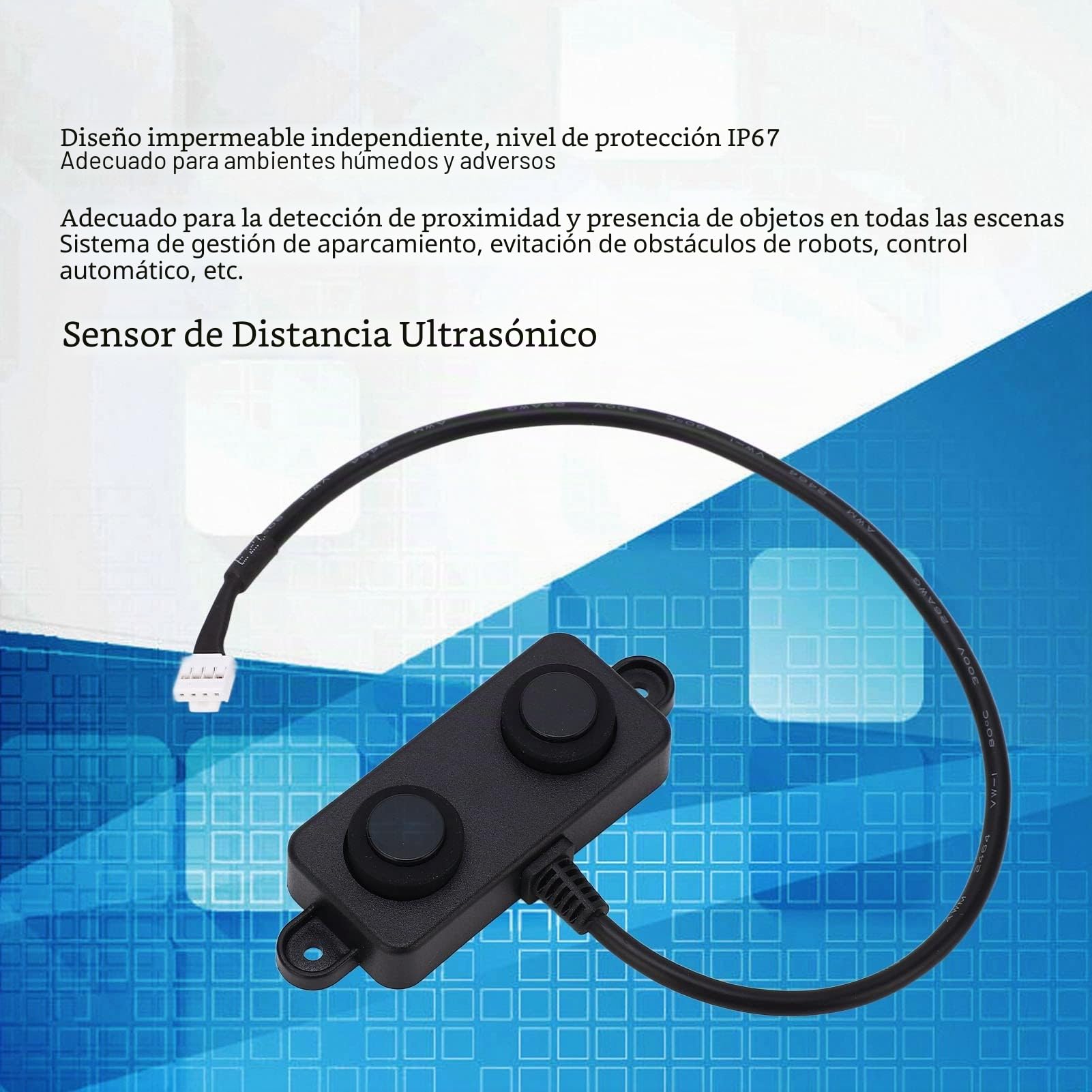 Sensor Ultrasónico a Prueba de Agua, Sensor de Distancia Ultrasónico DC3.3V-5V IP67 Protección a Prueba de Agua Detector de Vehículos Sensor de Ocupación Automático, Ultrasónico
