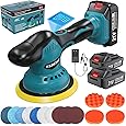 Cordless Car Buffer Polisher, Brushless 6 Inch Portable Buffer Polisher Kit with 2 Pack 21V Rechargeable Batteries, 6 Variable Speed Used for Car Detailing/Waxing
