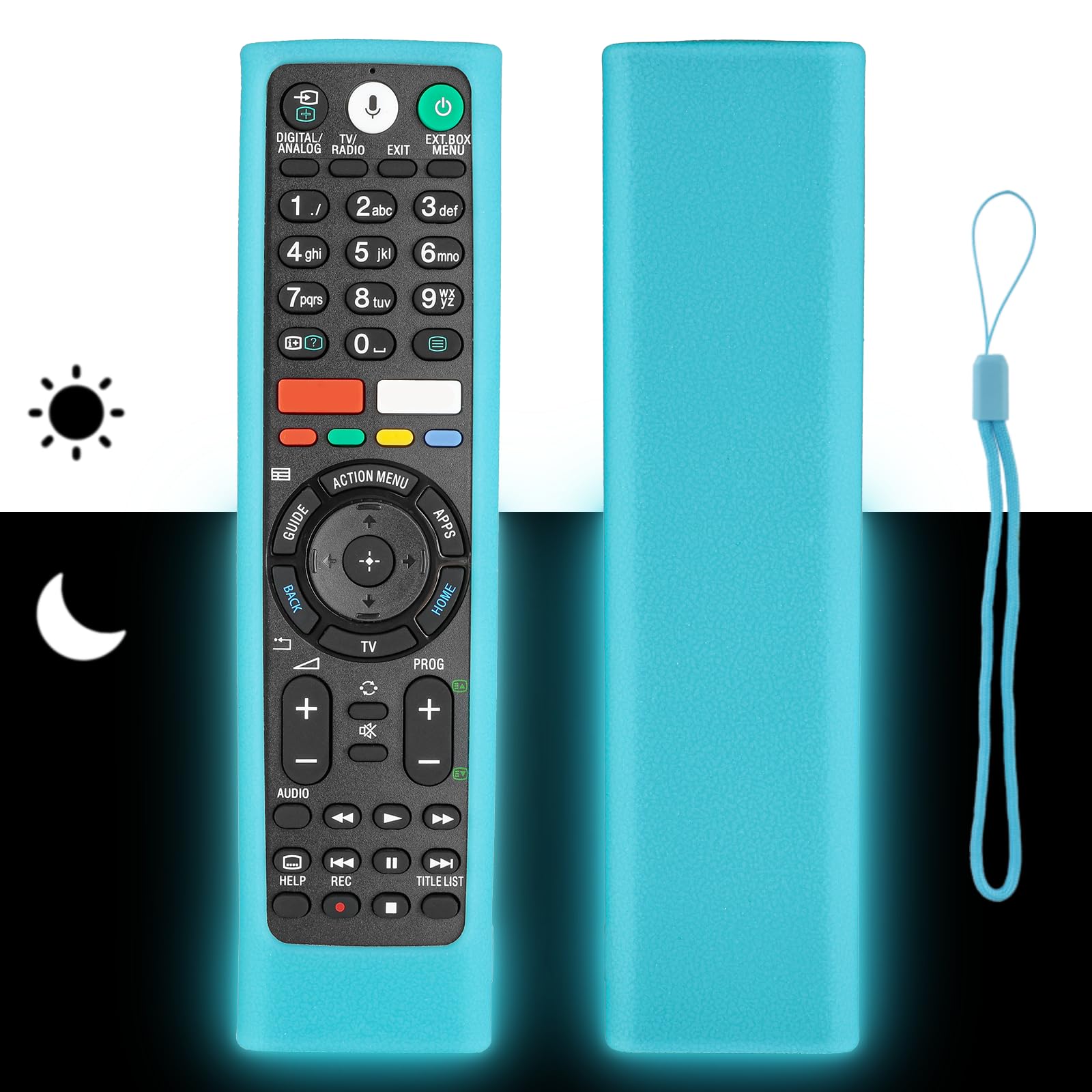 Custodia In Silicone Fosforescente Per Telecomando Sony Bravia – Modelli RMT-TX100/200/300, Protezione Antiurto E Antiscivolo, Colore Verde - 4