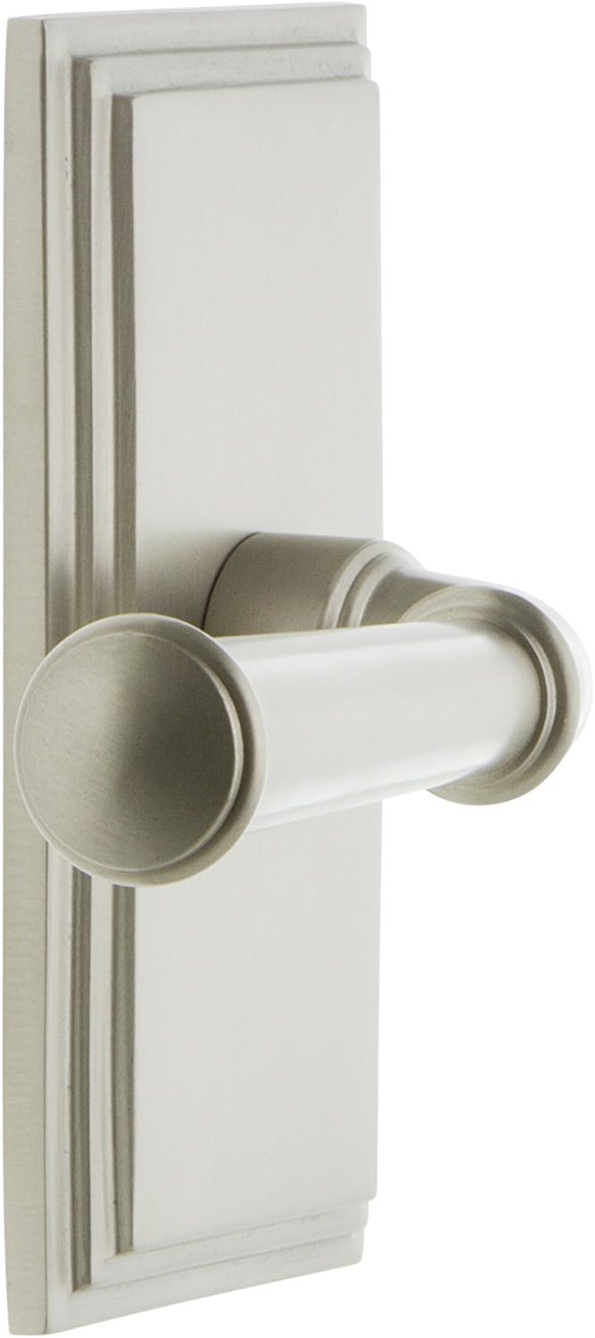 Grandeur 822591 Carre Plate Passage with Georgetown Lever in Satin Nickel, Passage - 2.375