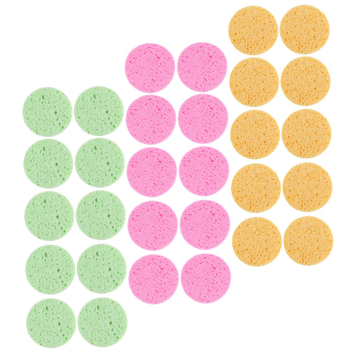 Ipetboom 30Pcs Exfoliating Face Sponges Round Makeup Remover Cleansing Pads for Gentle Skin Cleansing and Exfoliation for Daily Use
