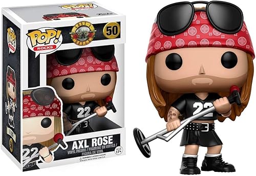 Funko Axl Rose Guns N' Roses x POP! Rocks Figura de vinilo y 1 POP! Paquete de protectores gráficos de plástico PET compatible #050  10688 - B