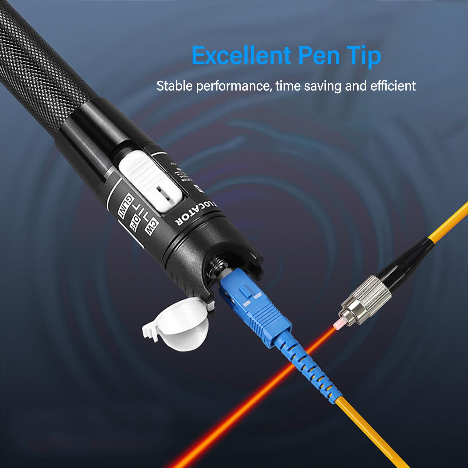 Localizzatore Visivo Guasti, HT-80 80KM VFL Tester per Cavi in ​​Fibra Ottica, Penna Luminosa in Fibra Rossa con Connettore in Fibra 2,5 Mm Universale per Interfacce FC