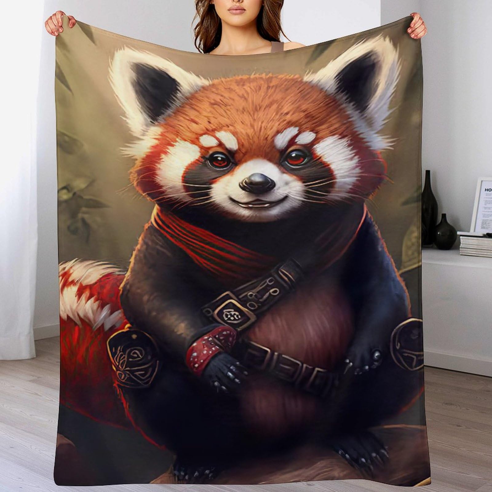 Couverture panda polaire de flannel douce et chaude pour chambre et lit 130x150