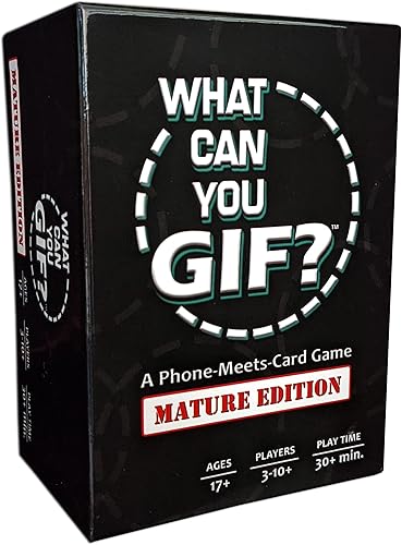 TwoPointOh Games Qué puedes GIF Juego principal el divertido juego de fiesta para adultos para amantes de los GIF (caja negra grande) para fiestas y