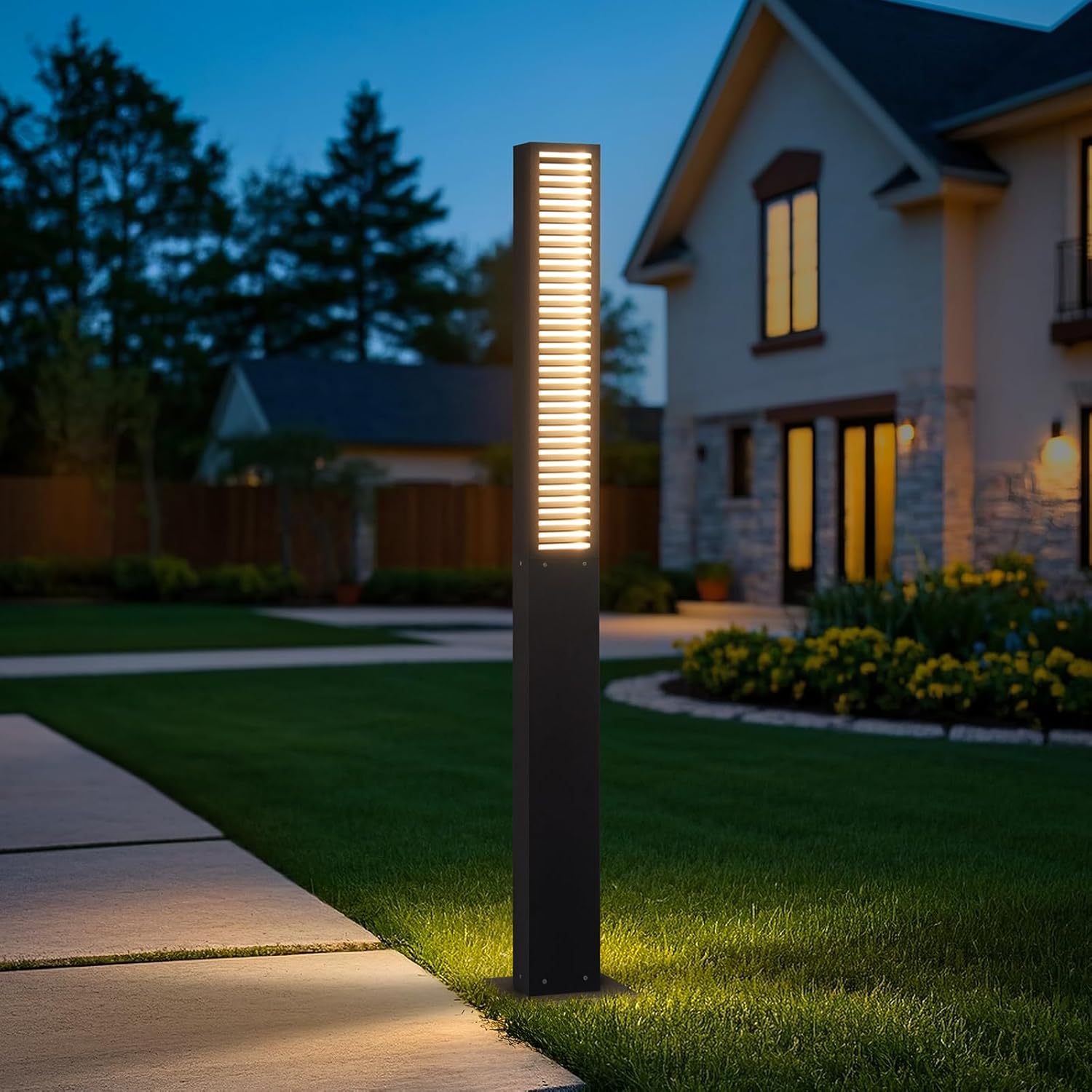Landscape Path Lights, 71" Outdoor Pathway Lights, 3000K Bollard Light, IP65 Waterproof Commercial Pathway Lighting, Bollards Light Path Led Wired for Lawn Garden Driveway Walkway