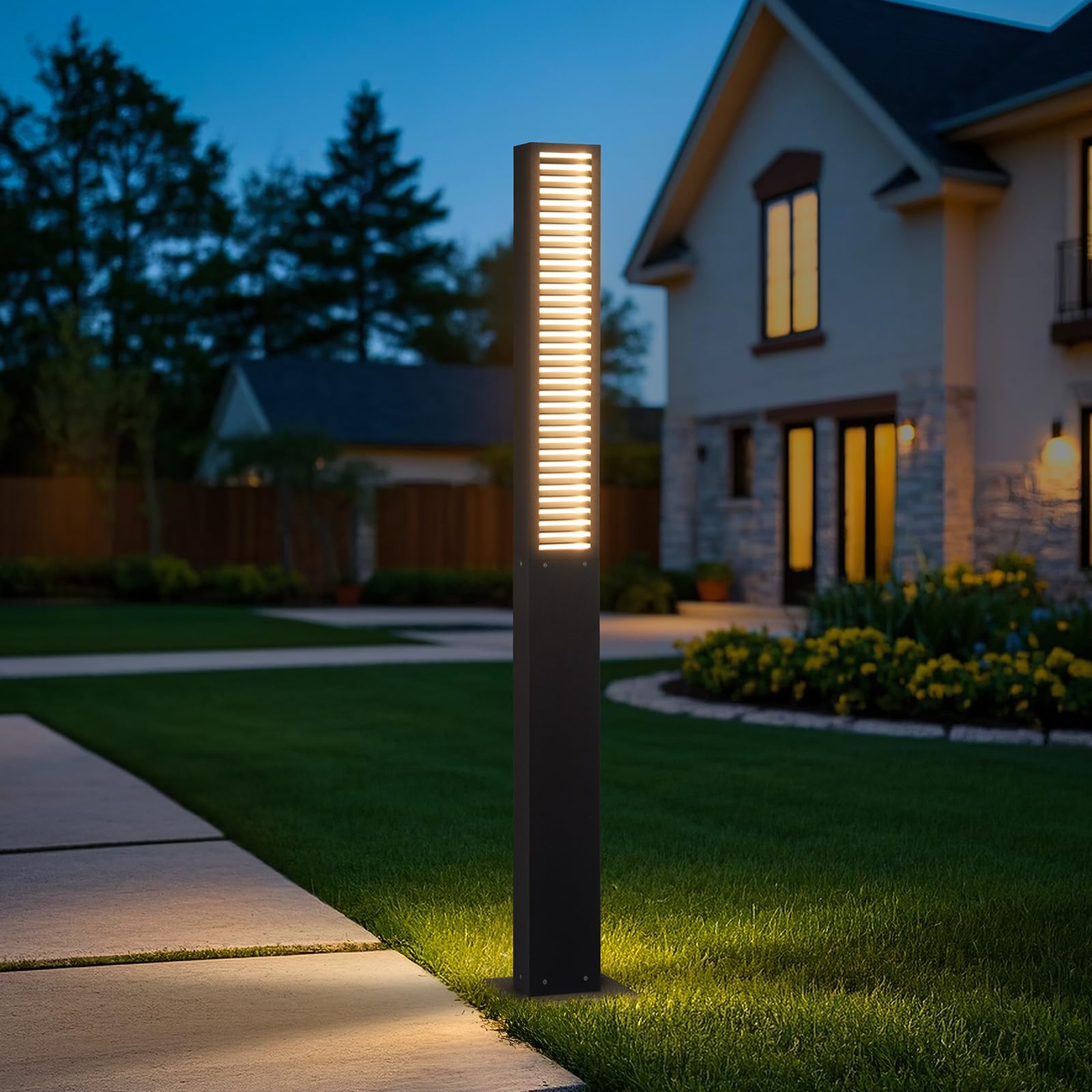 Landscape Path Lights 71 Outdoor Pathway Lights 3000K Bollard Light IP65 Waterproof Commercial Pathway Lighting Bollards Light Path