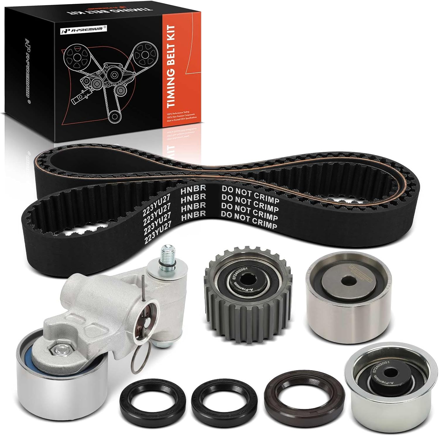 A-Premium Engine Timing Belt Kit with Tensioner & Idler Sprocket & Seal Compatible with Subaru Outback 00-12, Impreza 99-11, Forester 99-10, Legacy 99-12 & Saab 9-2X 05-06, SOHC 2.2L 2.5L