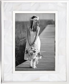 Reed & Barton Mother Pearl Frame, 5 x 7 Inch, Metallic