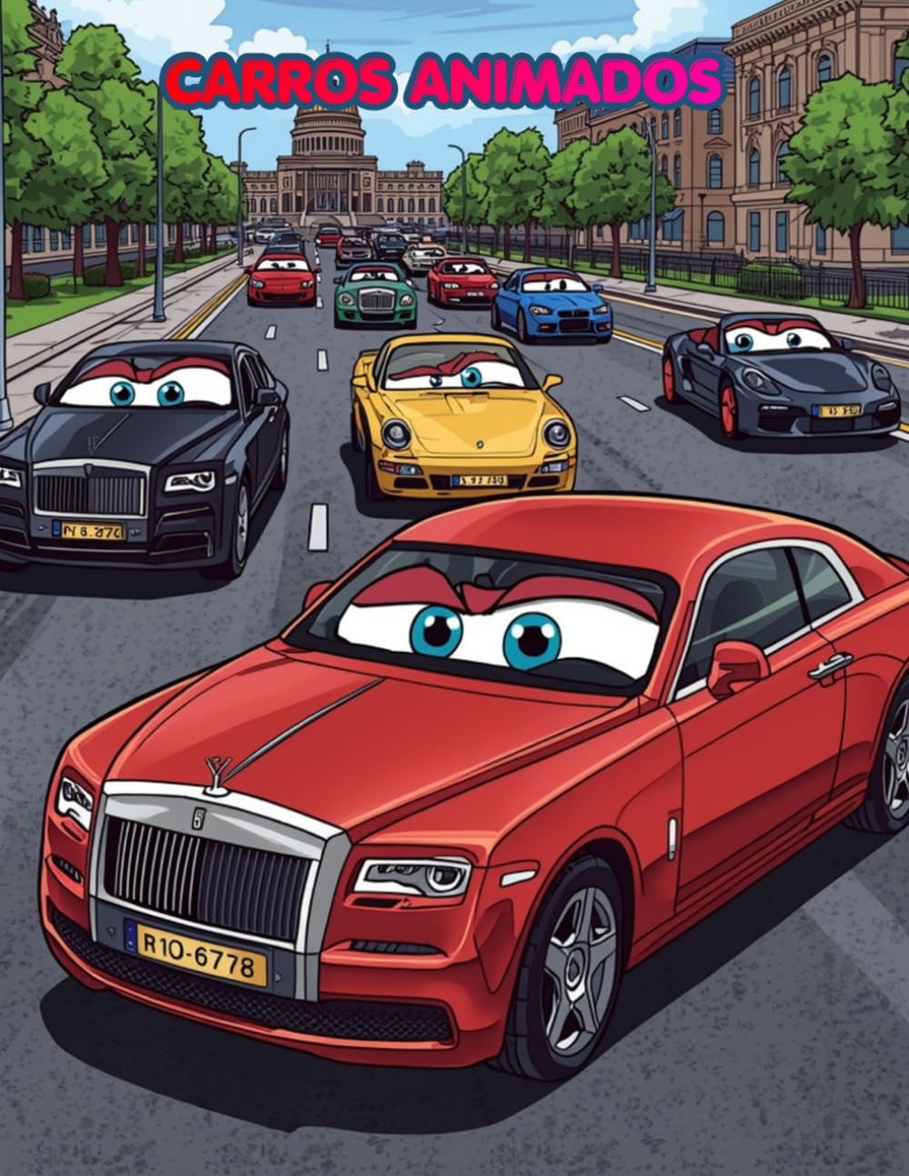 Carros Animados Para Colorir: Livro de colorir para crianças de Carros Animados