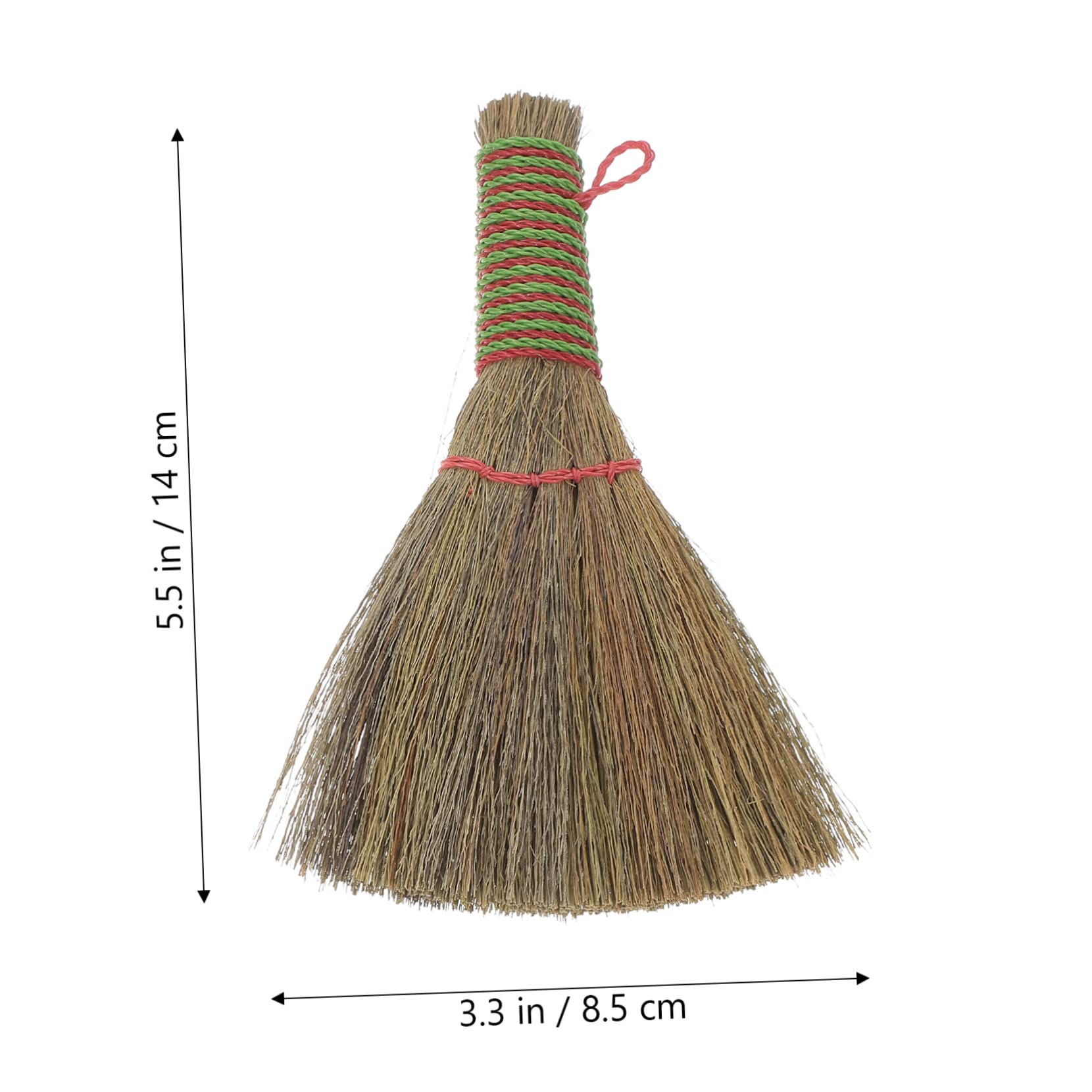 IWOWHERO 2pcs Small Broom Dustpan Set Hand Brush Broom Natural Chinese for Desk Cleaning