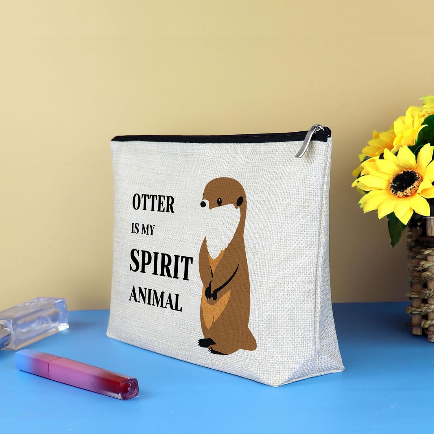 Otter Lover Gift Otter Gifts for Women Makeup Bag Sea Otter Gifts Animal Lover Gift for Her Cosmetic Bag Otter Mom Gift Friendship Gift Idea Christmas Birthday Gifts for Female Sister Otter Lover - Image 5