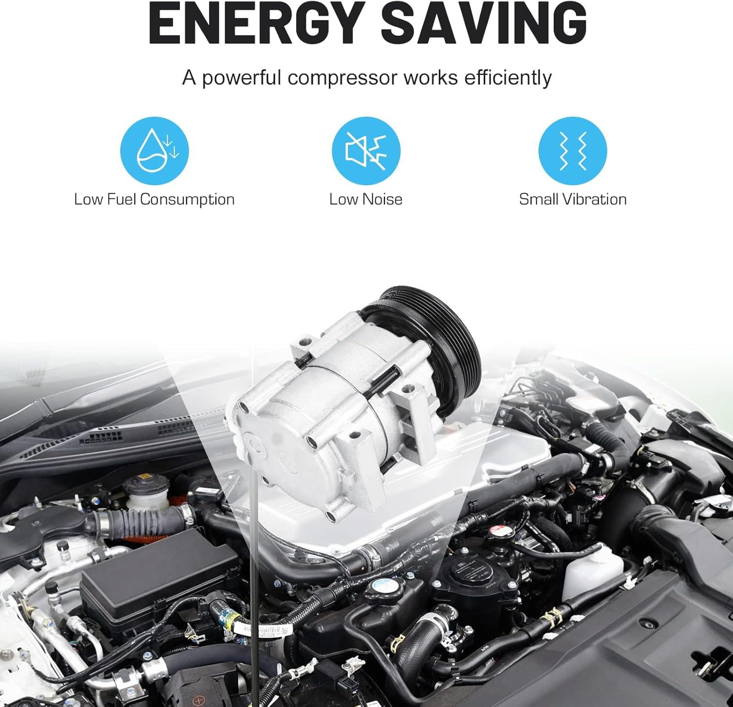New AC Air Condition Compressor w/Clutch for Ford Contour 1995-2000 2.5L, for Contour 2000 2.0L, for Ford Escape 2001-2007 3.0L, for Mazda Tribute 2001-2006 3.0L, for CO101640C
