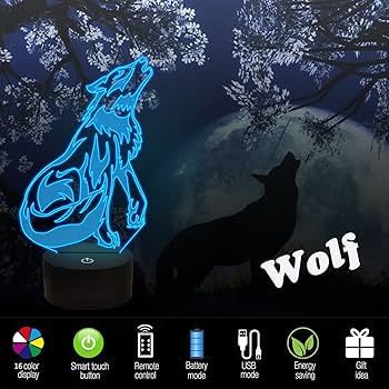 アニメ REFLEX Levo Lution Amazon.com: FULLOSUN Wolf Gifts, 3D Night Light for Kids