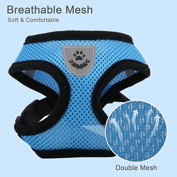 Hypeety Dog Vest Harness No-Pull Reflective Step-in Air Mesh Vest, Blue, S