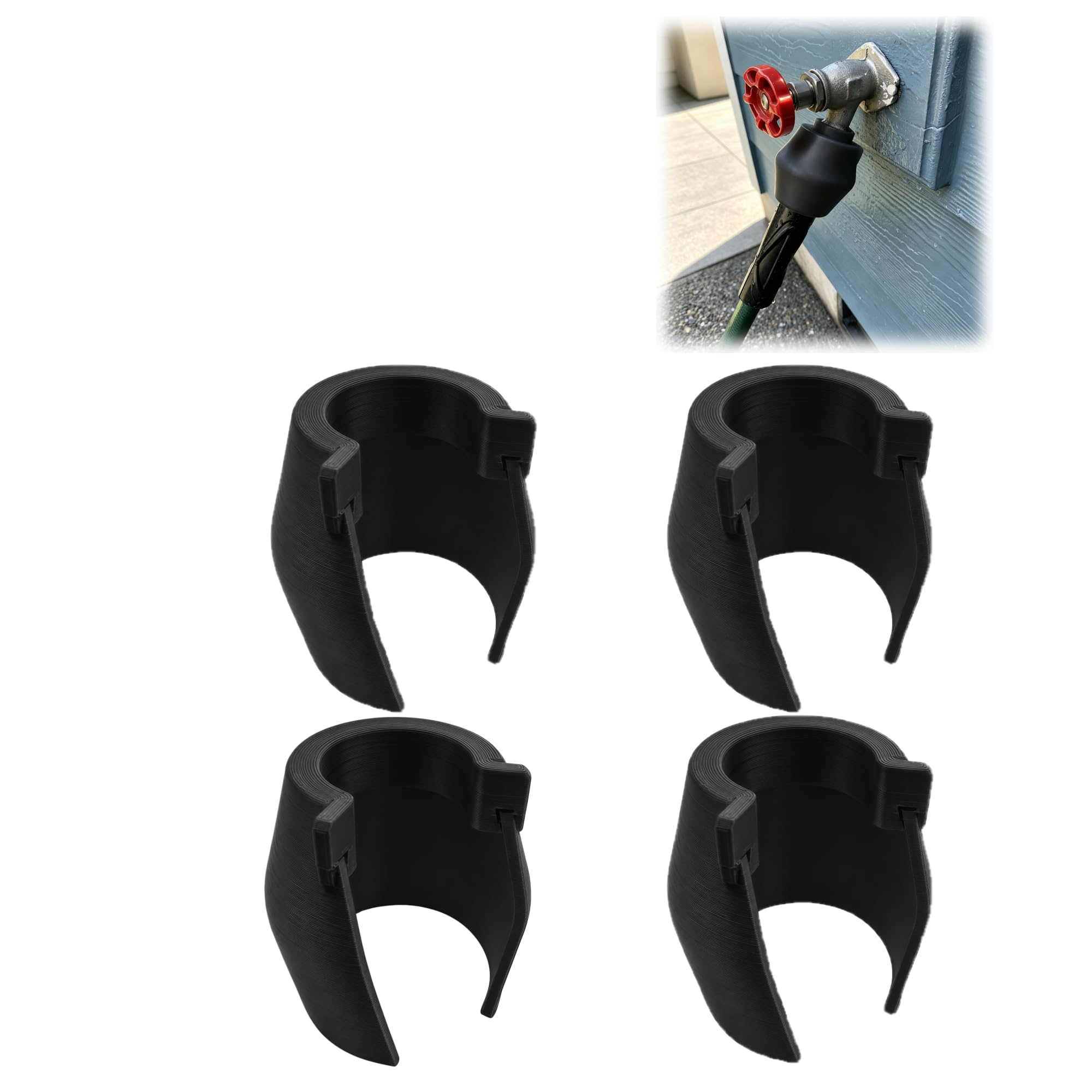 Faucet splash guard redirects outdoor spigot spray away from people and walls, with wide-angle coverage for yard hose valves Faucet Splash Guard, Water Spray Deflector for Outdoor Spigots（Black）