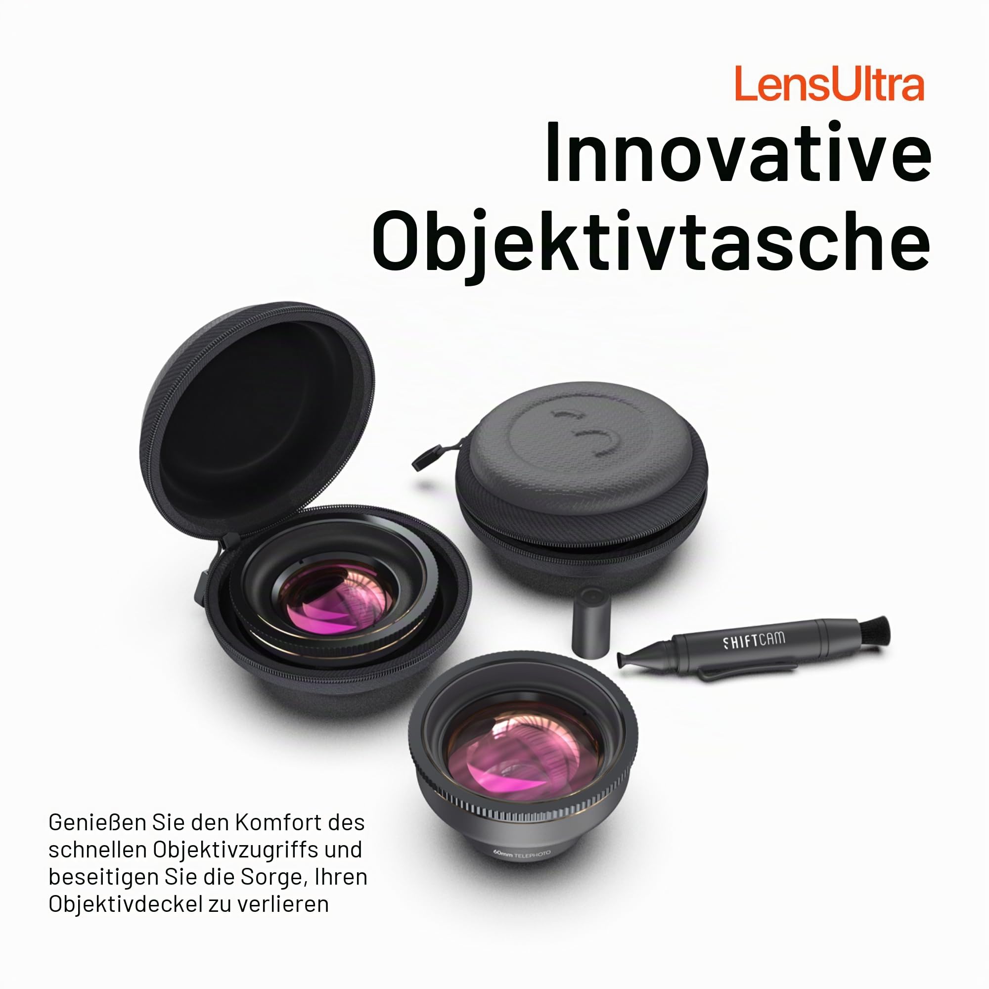 Shiftcam | LensUltra 16mm Weitwinkelobjektiv - 0,5X Vergrößerung, 100° Bildwinkel - Ultimative Klarheit für Aufnahmen auf Reisen, dynamische Perspektiven, doppelte Bildgröße.