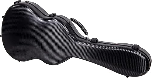Crossrock Funda de policarbonato para guitarra clásica, carcasa rígida 4/4 antiarañazos con bloqueo TSA, correas de mochila, interior de terciopelo,