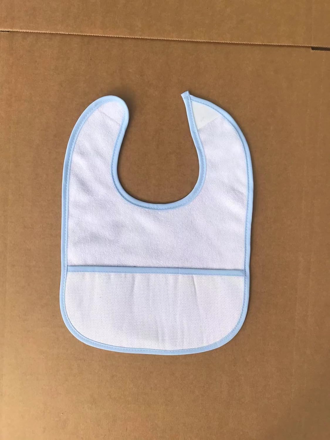7 pcs Blue Edged blank bib to DIY cross stitch,16 Count aida Fabric Pocket towel bib,100% Cotton, Blank Cross Stitch Bib