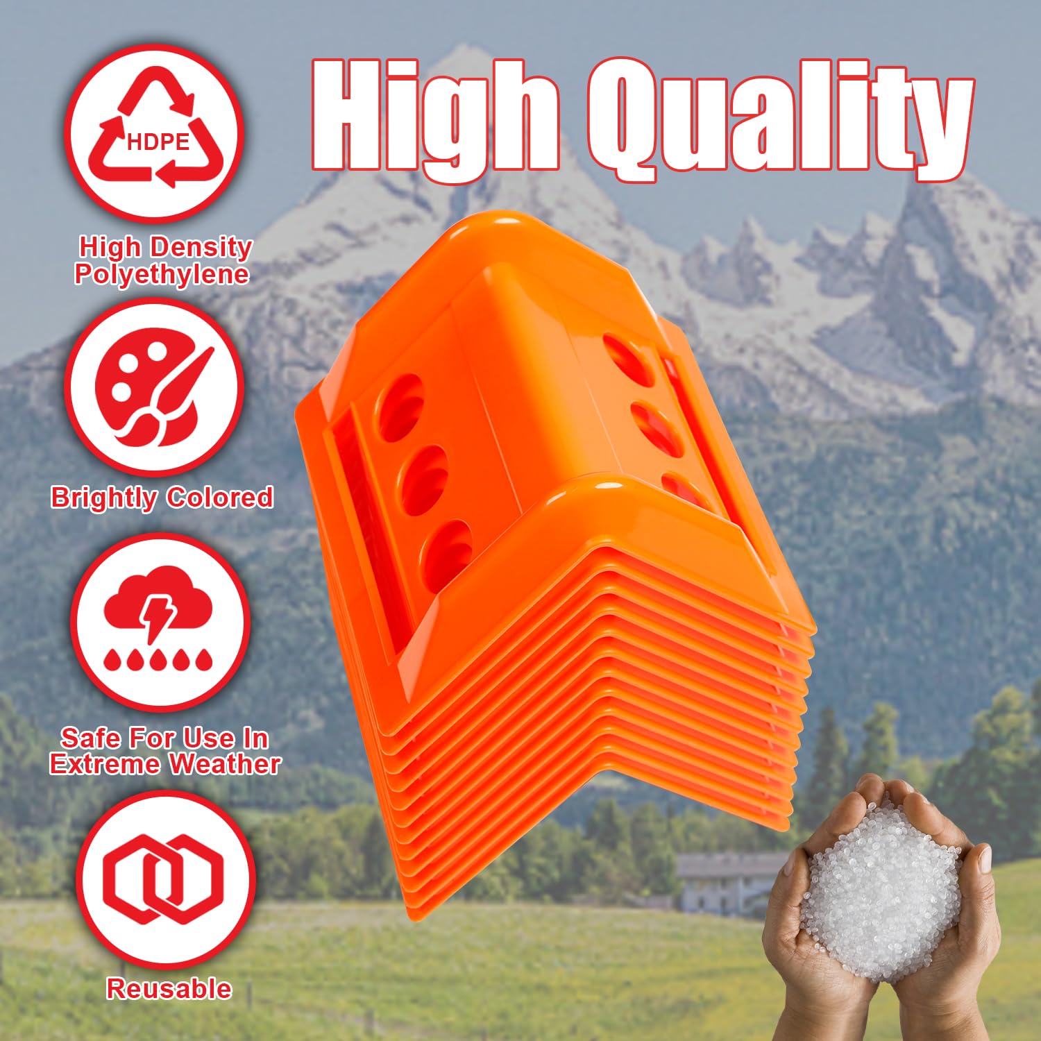 Confezione da 24 protezioni per bordi piatti da 10,2 cm, protezioni angolari in plastica resistente per carichi di rimorchi a pianale, compatibili con cinghie a cricchetto e verricelli da 10 cm