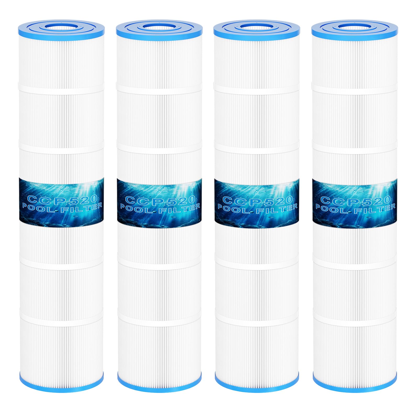 CCP520 Pool Filter Cartridges Replacement for Pentair Clean &amp; Clear Plus 520, Replace Pleatco PCC130, Pentair R173578, 817-0143, C-7472, FC-1978, 4×130 Sq. Ft, 4 Pack