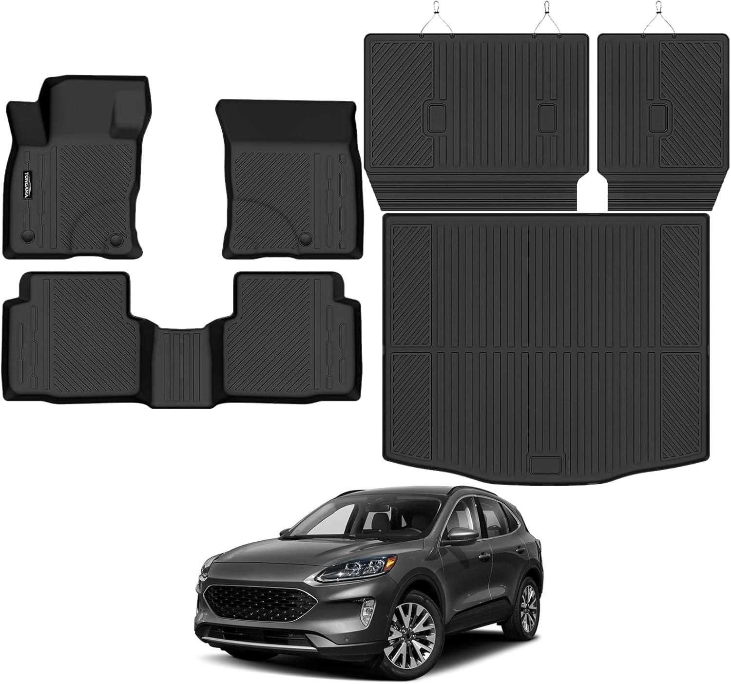 Tongama-Floor Mats for 1997-2006 Jeep Wrangler TJ, All Weather TPE Floor Liners Protectors for Jeep Wrangler TJ Interior Accessories