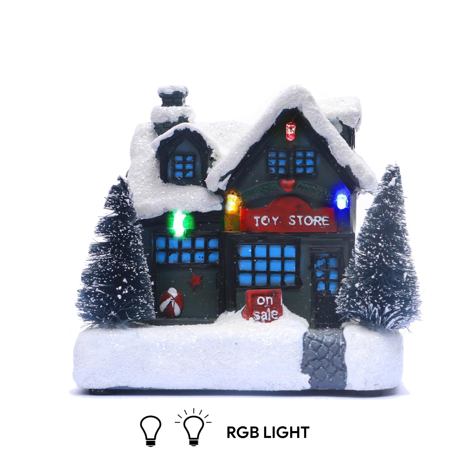 Weihnachtsdorf Haus mit RGB Licht Spielzeug Store Szene Weihnachtsdekoration