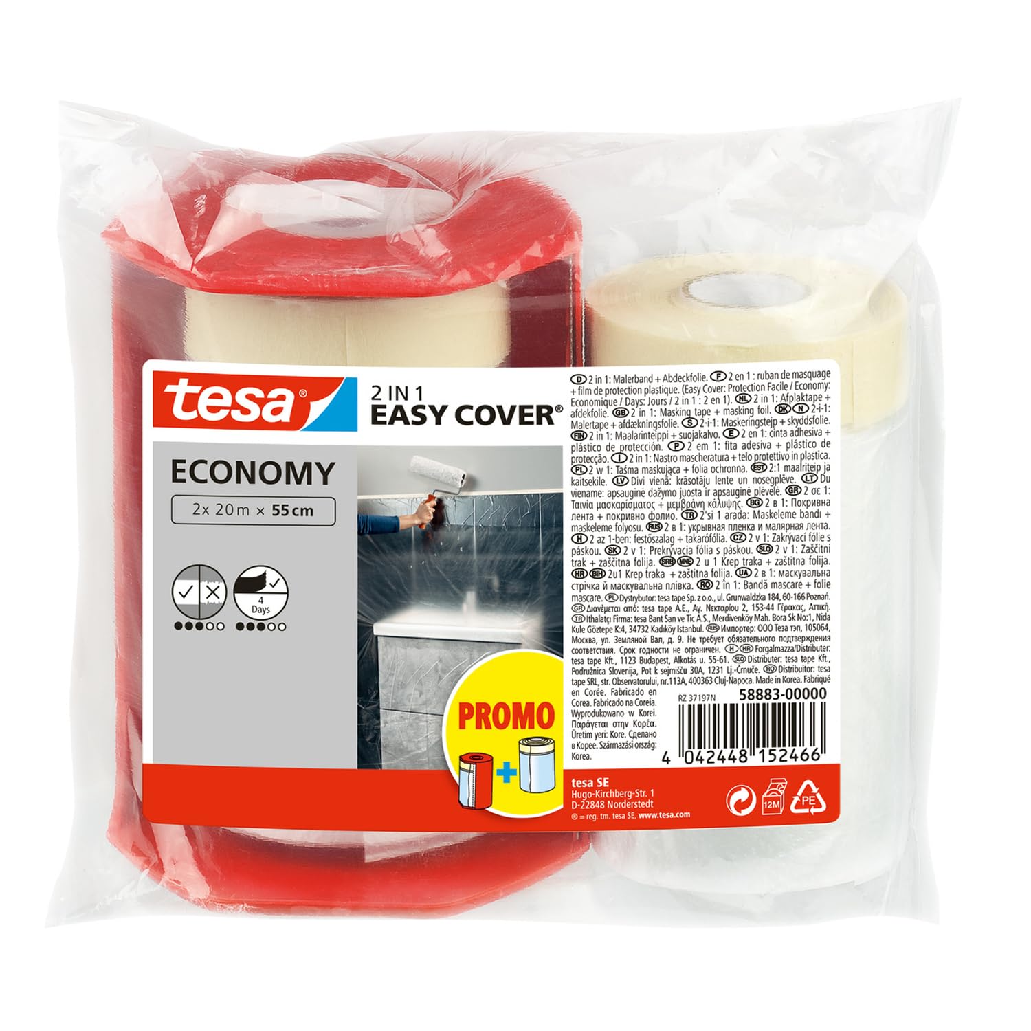 Tesa 57115-00000-03 Easy Cover Telo Protettivo Filmico Con Nastro In Carta Con Ricarica, 33m:550mm | Leroy Merlin - 10