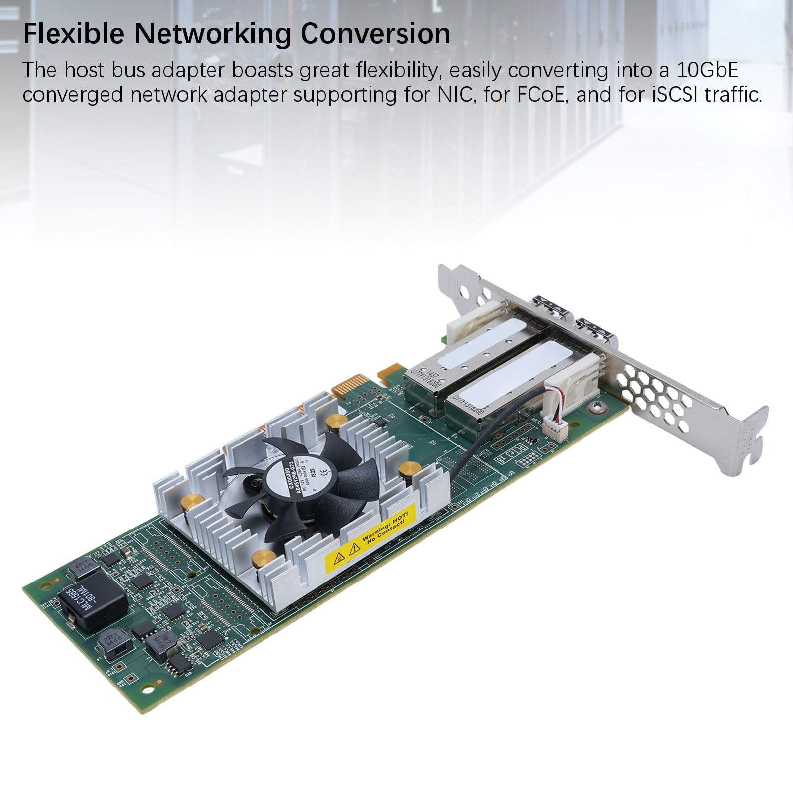 ASHATA Fiber Channel HBA, Adattatore del Bus Host PCIE 3.0 da 16 Gbps con Supporto per la Virtualizzazione, per Server Multi -processore e Macchine Virtuali