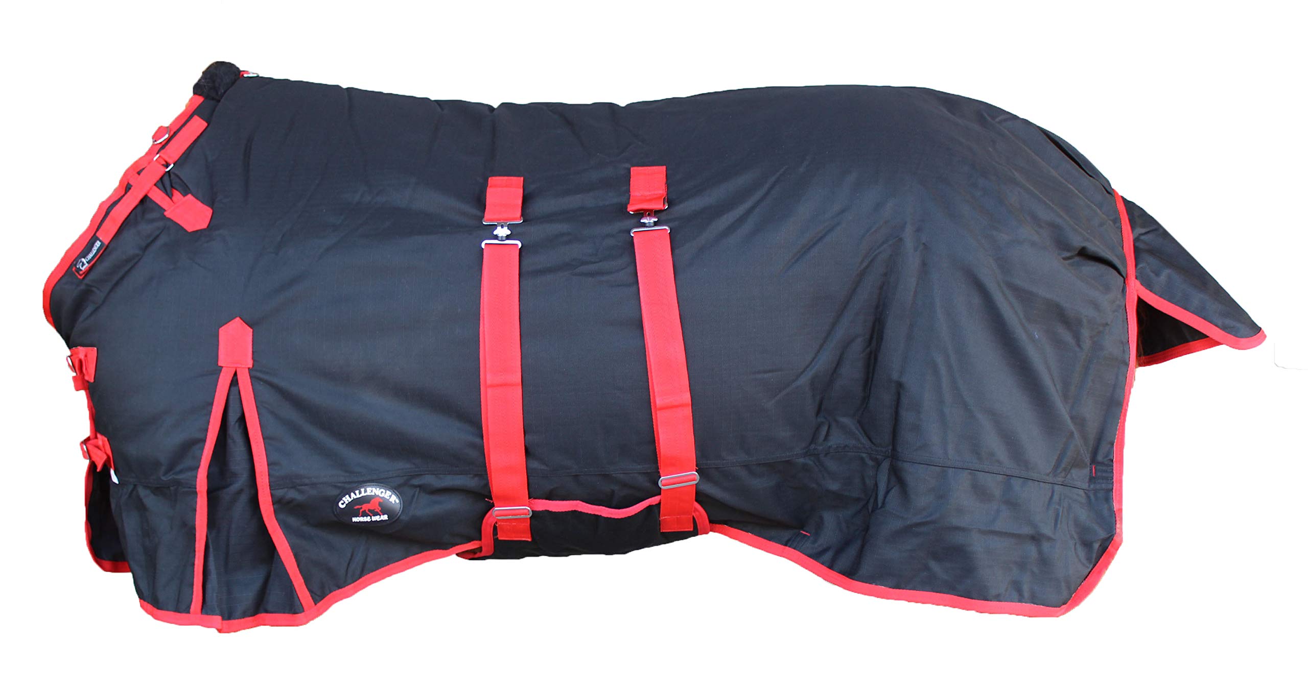 Challenger 1200D Turnout Waterproof Horse Heavy Winter Blanket w/Bellyband Red 564B