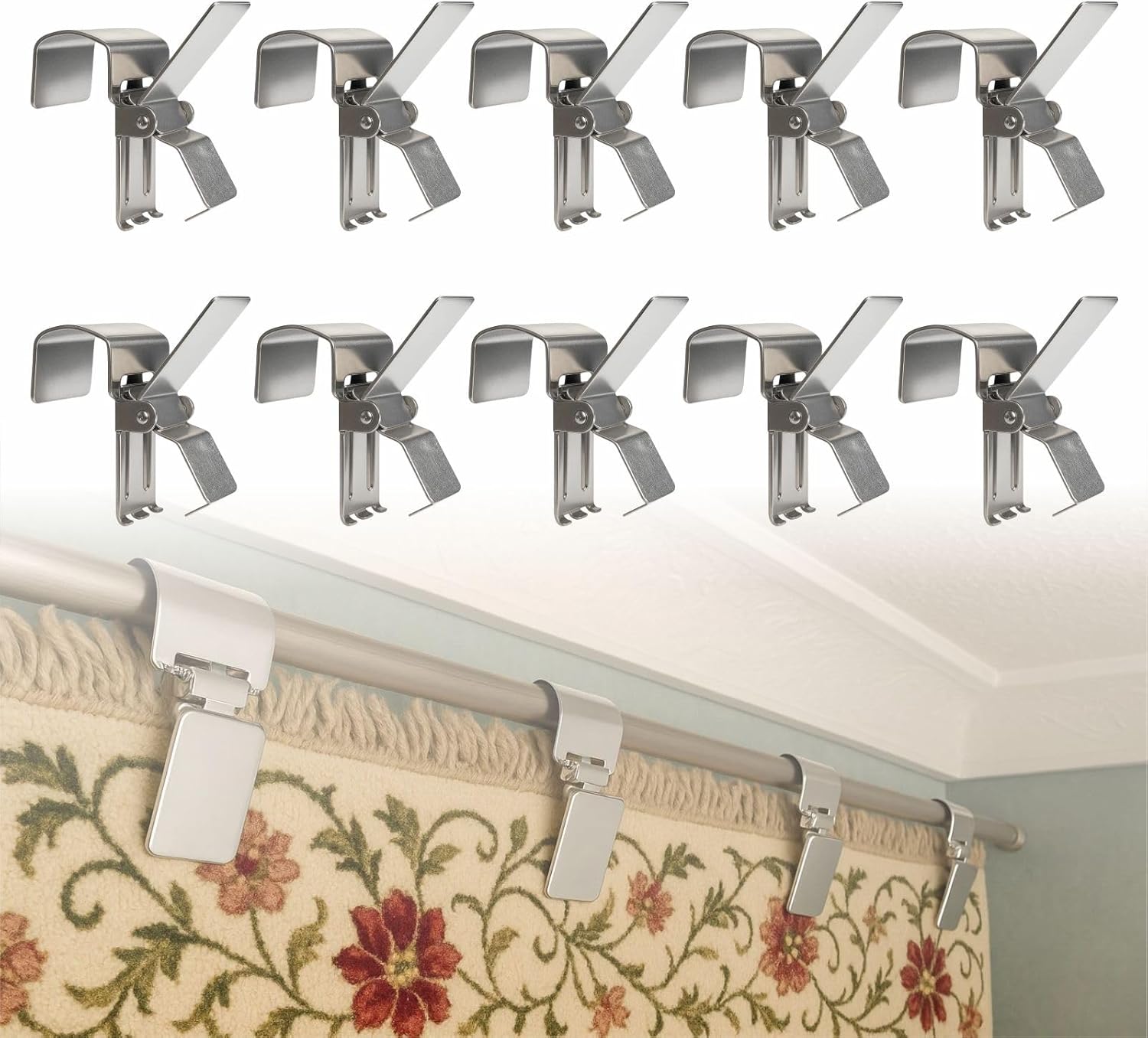 Rug Display Clips - Tapestry Holder Grippers, Carpet Quilt Clamps for Hanging Rugs in Store, Home, Exhibition (10)