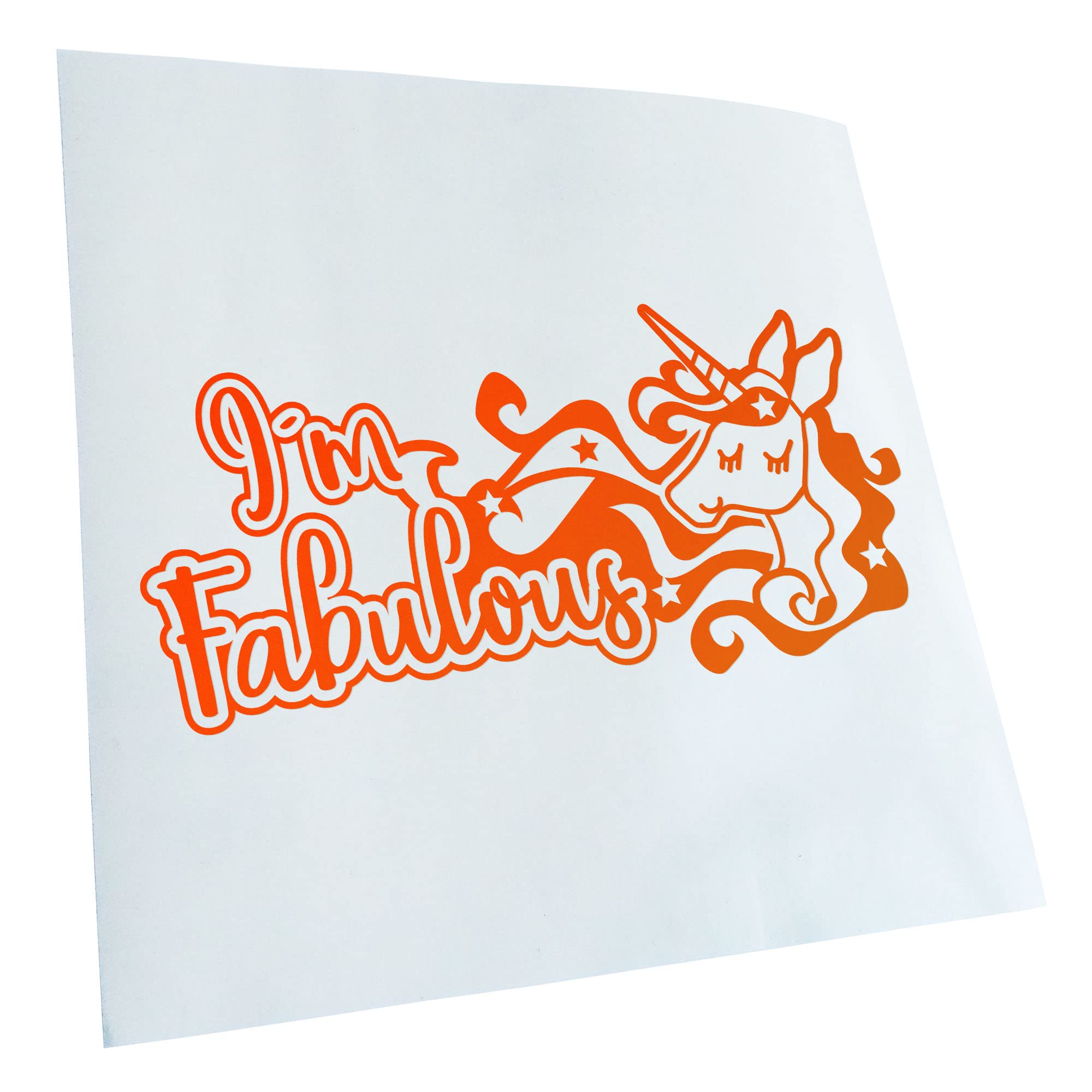 Kiwistar - Car Sticker - i'm Fabulous Unicorn - Neon Orange - 20 x 10 cm - Rear Window Car Sticker Weatherproof for Car Truck Moped Truck - Sticker Exterior Self-Adhesive Tuning Accessories for Window