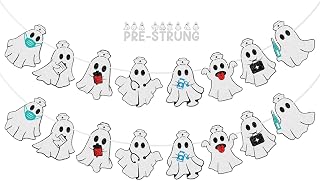 RN Halloween Party Decor - Boo Nurse Crew Banner, Nurse Party Decorations for Healthcare Workers