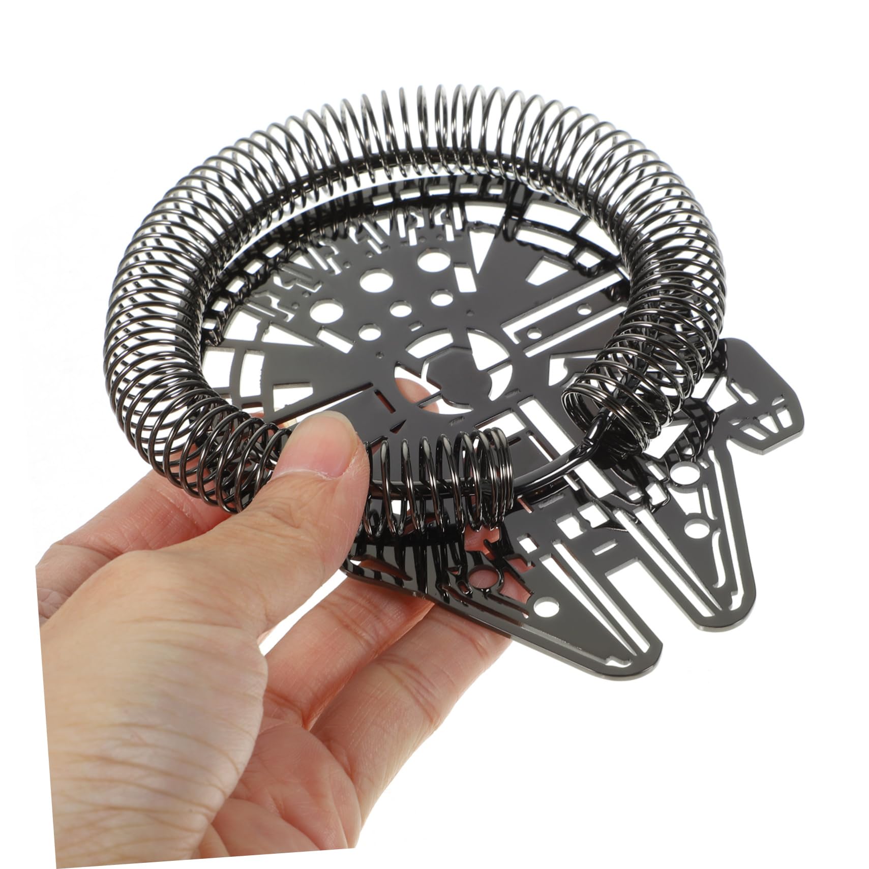 2 Pezzi filtro per il ghiaccio in acciaio inox cocktail bevande chiaro Maglia colino per succo Filtro in acciaio inossidabile Accessori per bartendimenti colino per Nero