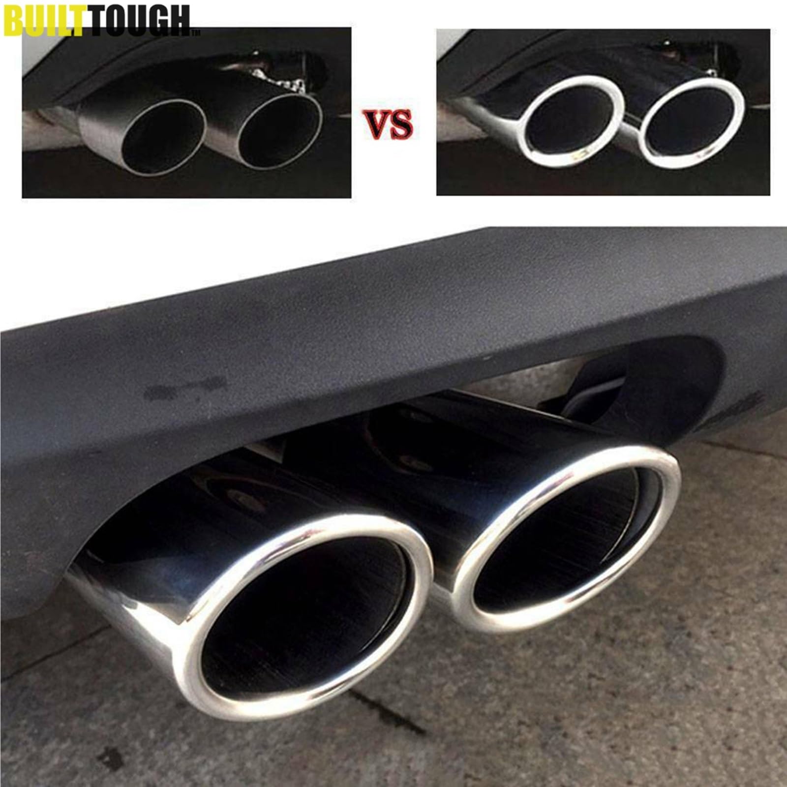 Tłumiki samochodowe Pasuje do VW Passat CC B6 3C EOS 52-73mm końcówka tłumika rury wydechowej samochodu wykończenie tylne chromowane okrągłe ze stali nierdzewnej