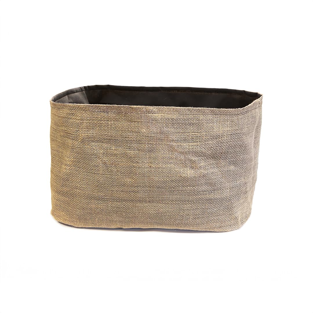 Die Stadtgärtner – Holzkiste mit Juteeinsatz I Pflanzkiste aus Holz für Außen & Innen I Perfekt zur Aufbewahrung, als Deko- oder Bastelobjekt I Maße (B x T x H) 50 x 40 x 30 cm