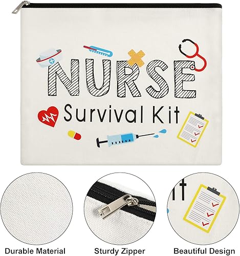 Miniatura 2 de Paquete de 2 paquetes de kit de supervivencia para enfermeras, bolsa de cosméticos, bolsa de maquillaje divertida, regalo de enfermera para mujeres,