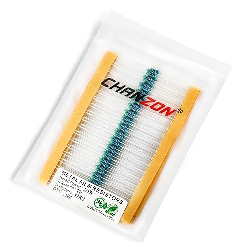 Vista 714 de Chanzon 100pcs 1/4W (0.25W) 33K Ω ohmios Resistencia fija de película metálica 0.01 ±1% Tolerancia 33KR MF Resistencias de orificio pasante