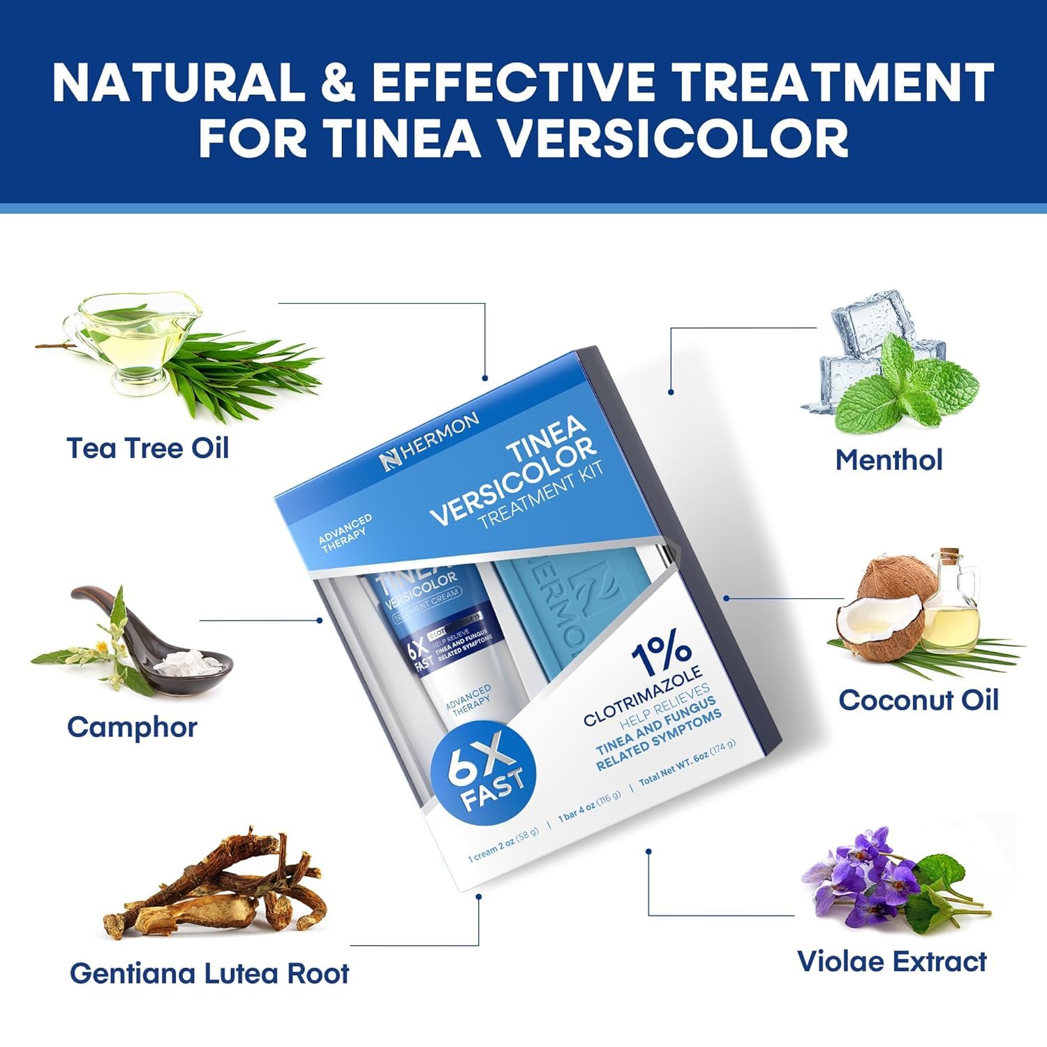 Tinea Versicolor Treatment Cream & Soap: Multi-Functional Clinically Proven Cream for Athlete's Foot,Tinea Versicolor, Jock Itch, Ringworm - Fact Action, Soothes, Cleanses, and Restores Skin Health — Amazon image 4