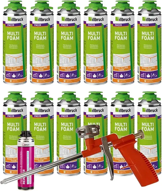 FM220 Bauschaum Montageschaum für hohe Schall- und Wärmedämmung, 500ml Kombiset