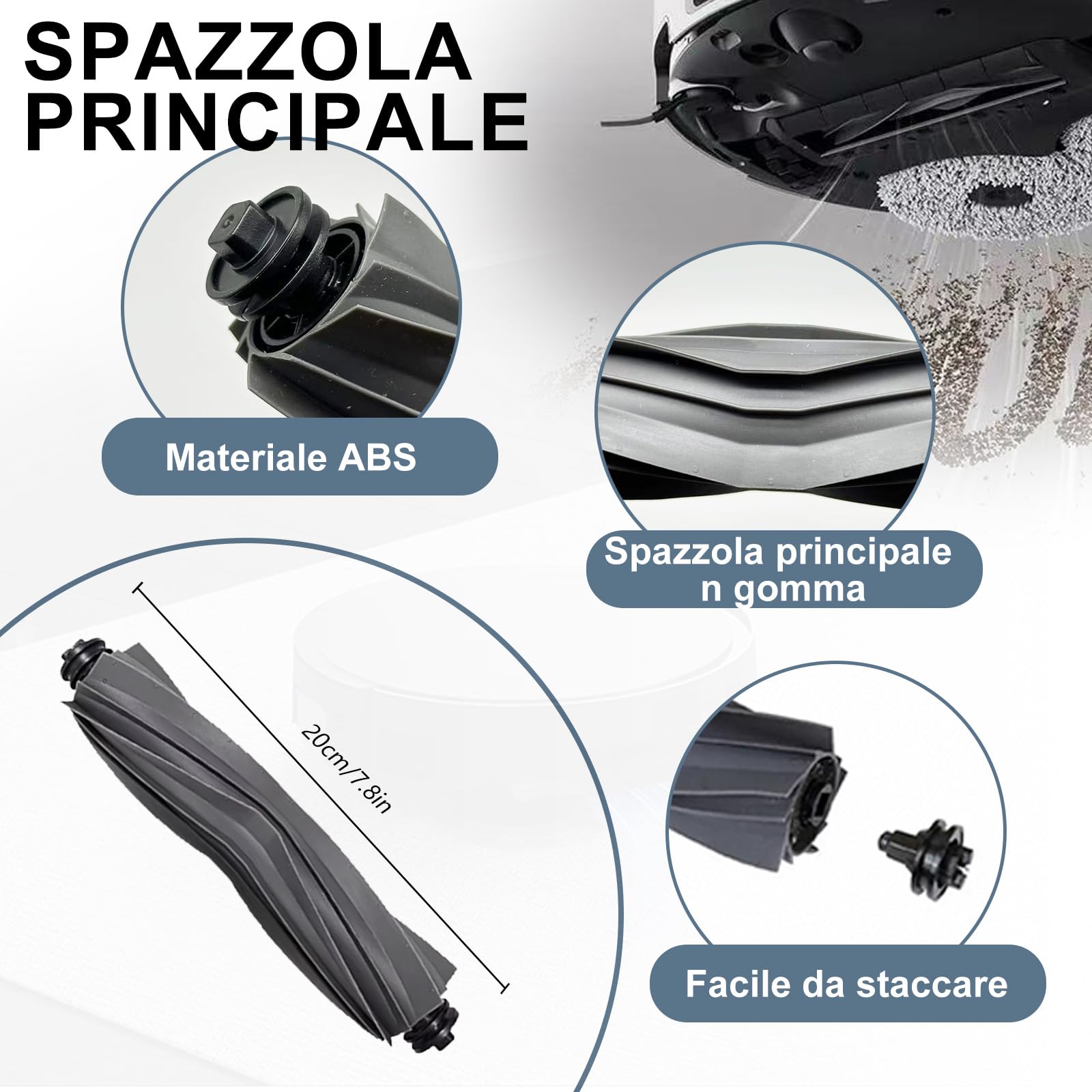 22 pezzi di Accessori per Mova P50 Pro Ultra/P50 Pro, per Dreame X40 Ultra Complete / L40 Ultra, 2 Spazzola Principale, 4 Asciugamani, 4 Filtri, 6 Sacchi di Polvere, 6 Spazzole Laterale